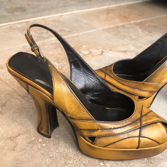 PRADA ELEGANT Open toe 5 inch heels size 38 - Picture 3 of 8